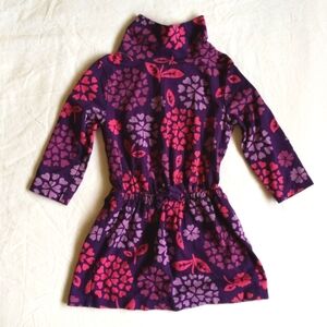 joe fresh purple floral long sleeve mock neck tunic dress 12 months baby girl